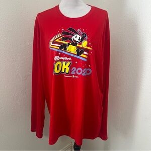 Disney World Unisex Size 2XL Oswald the Lucky Rabbit 10K 2020 Red EUC Shirt